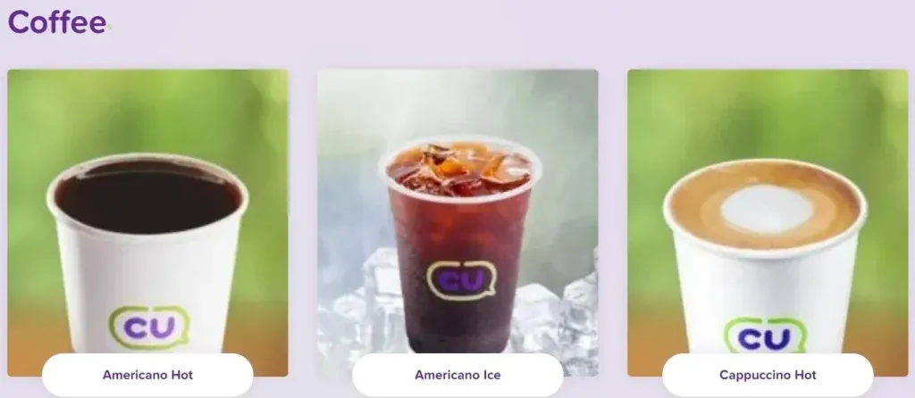 CU Mart Coffee Menu
