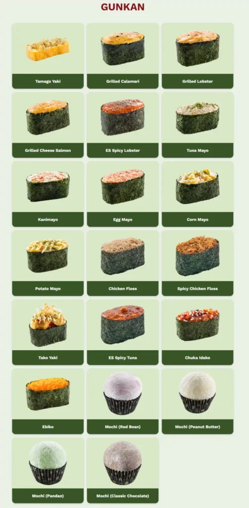 Empire Sushi Gunkan Menu