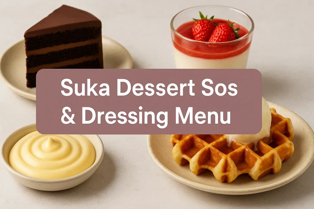 Suka Dessert Sos & Dressing Menu