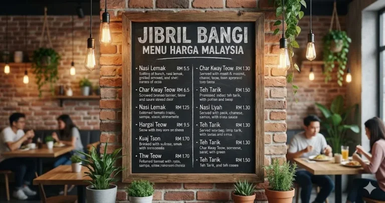 Jibril Bangi Menu Harga Malaysia