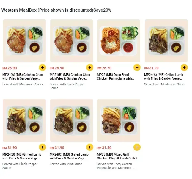 Padi House Western Grill Meal Box Menu