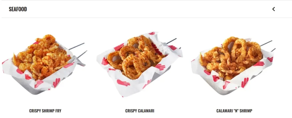 4 Fingers Seafood Menu