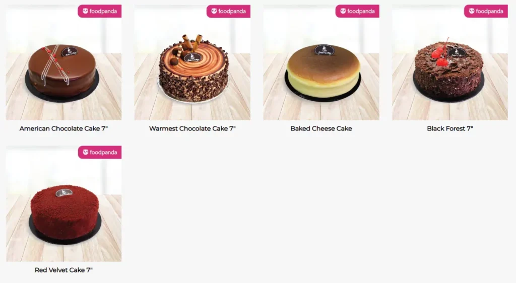 Baker’s Cottage Cakes Menu