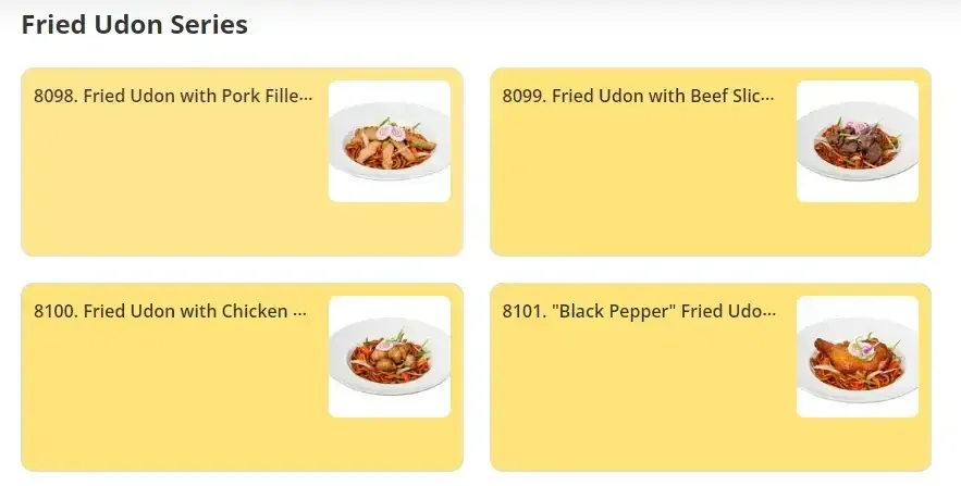 Kim Gary Fried Udon Menu