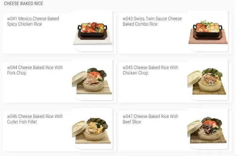 Kim Gary Cheese Bsked Rice Menu