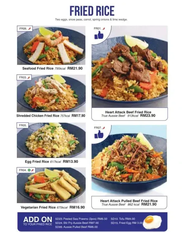 Super Saigon Fried Rice Menu