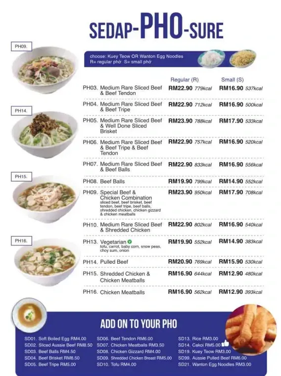 Super Saigon PHO Menu
