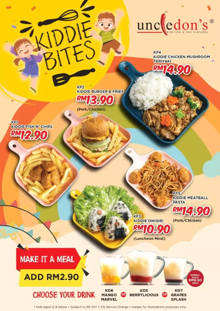 Uncle Don Kids Menu
